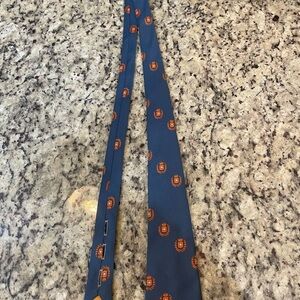 Vintage 60s Stylish Blue and Orange Patterned Tie